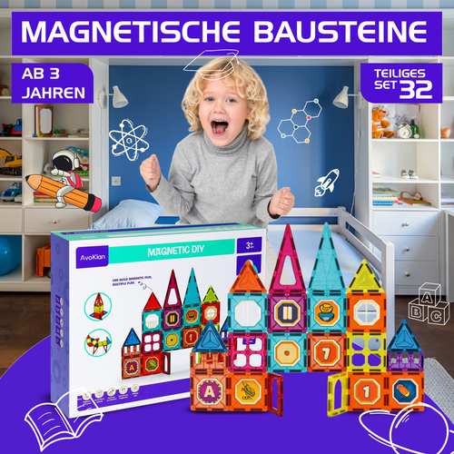 Kidnetic – Magnetische Bausteine (32-teiliges Set)