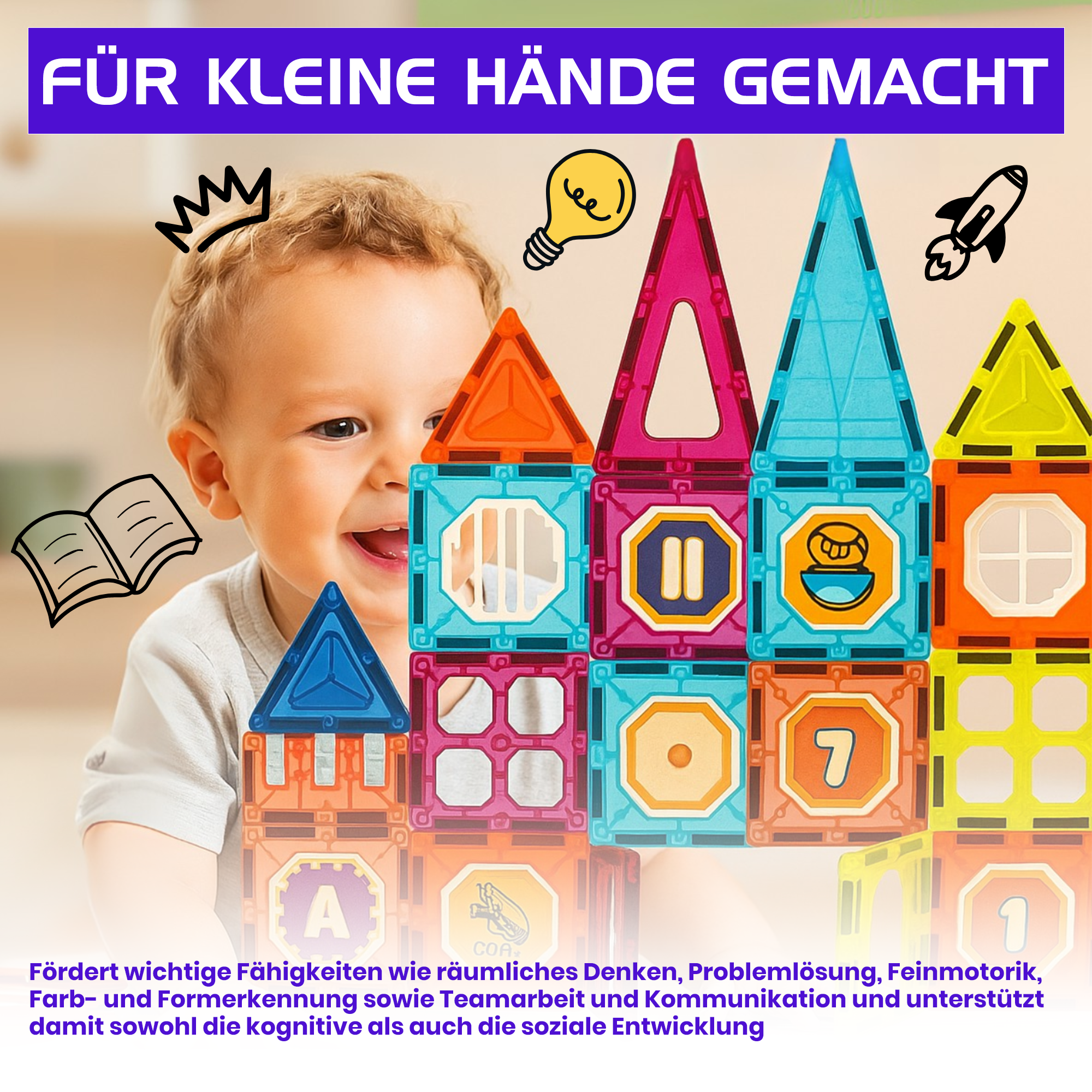 Kidnetic – Magnetische Bausteine Bundle: 32 + 111 Teile (143-teilig)