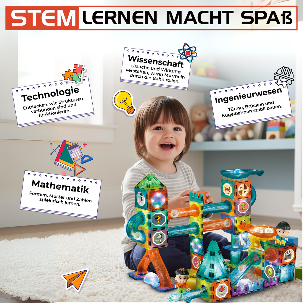 Kidnetic – Magnetische Leuchtbausteine & Kugeln (166-teiliges Set)