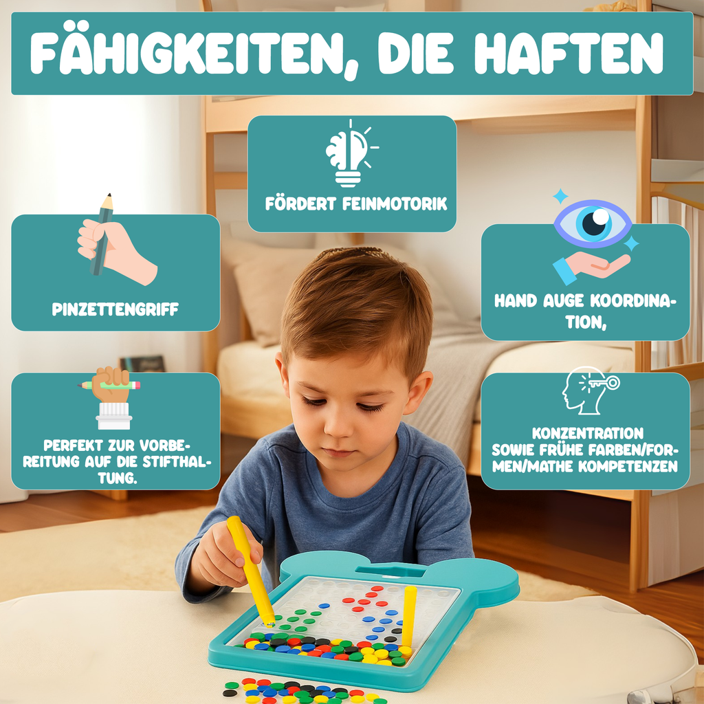 Kidnetic – Magnetische Zeichentafel mit Aufgaben-Karten