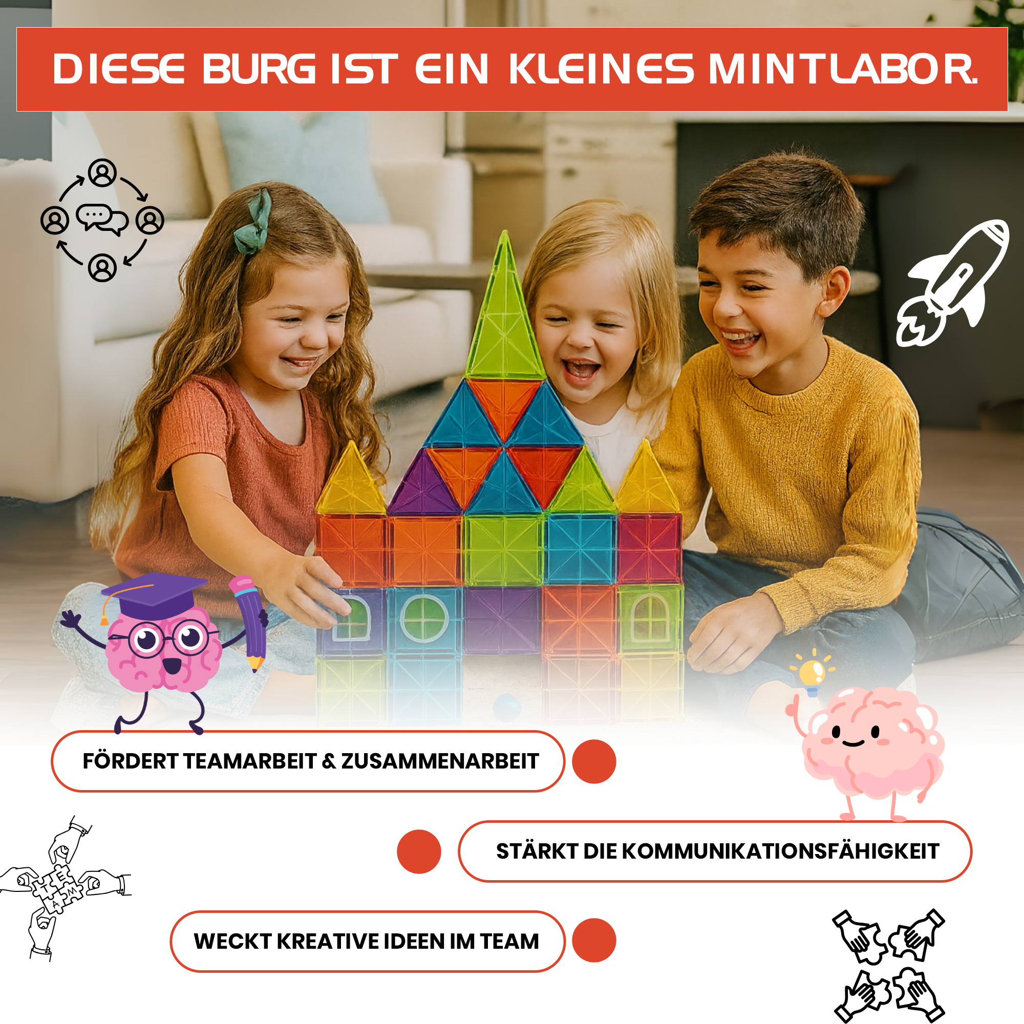 Kidnetic – Leuchtende Magnetische Bausteine (73-teiliges Set)