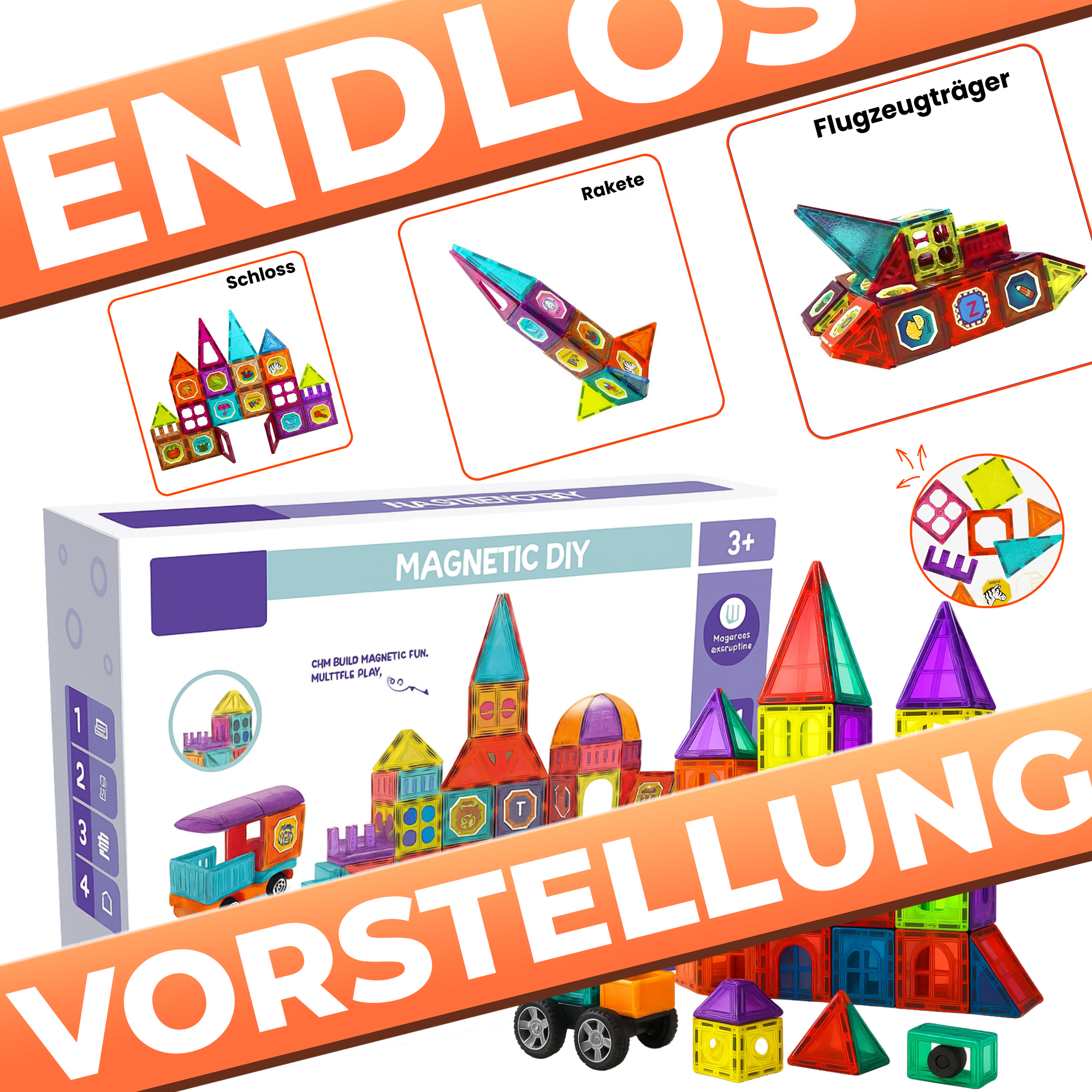 Kidnetic – Magnetische Bausteine (111-teiliges Set)