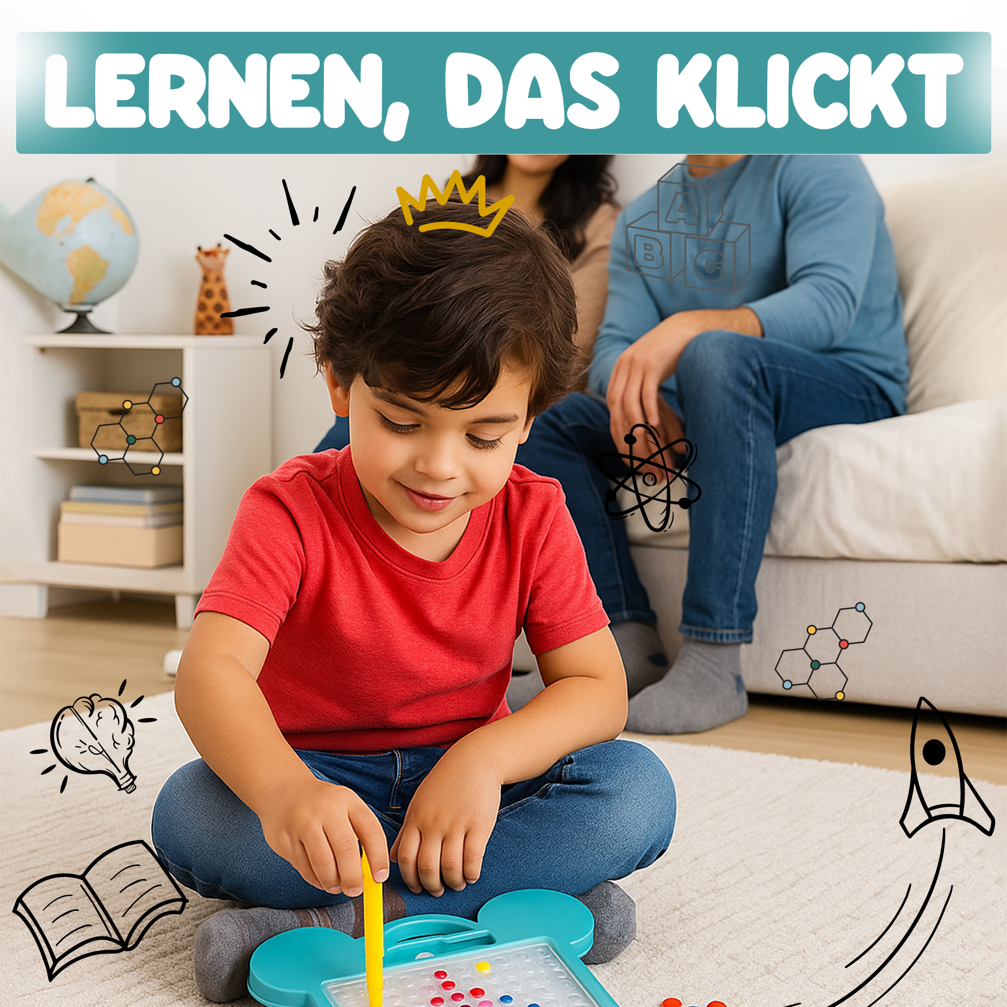 Kidnetic – Magnetische Zeichentafel mit Aufgaben-Karten